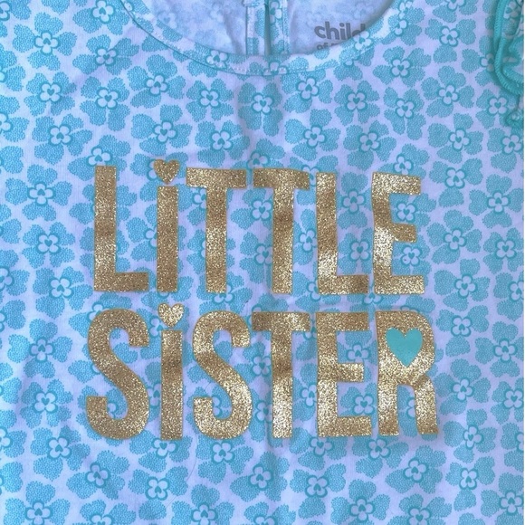 013 Child of Mine Floral & Glitter Print Short Sleeve Top NWT - Picture 3 of 5